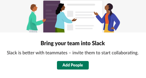 A prompt in a Slack channel
